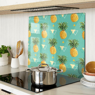 Steklena podloga za rezanje Ananas na turkiznem ozadju