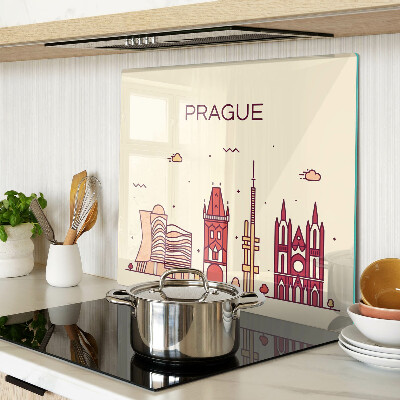 Steklena podloga za rezanje Praga - pogled na mesto