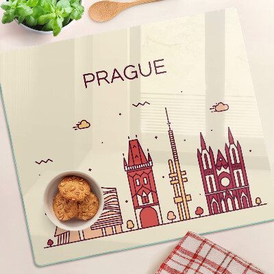 Steklena podloga za rezanje Praga - pogled na mesto