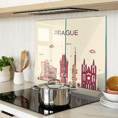 Steklena podloga za rezanje Praga - pogled na mesto