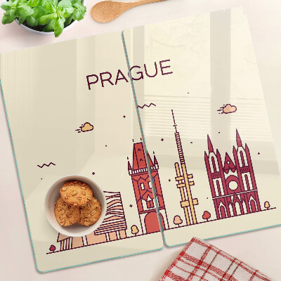 Steklena podloga za rezanje Praga - pogled na mesto