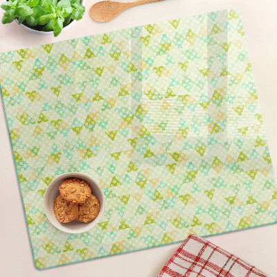 Steklena podloga za rezanje Geometrija v pastelnih barvah