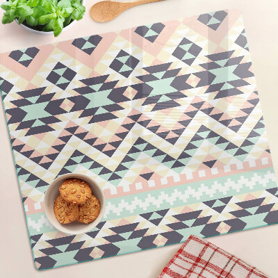 Steklena podloga za rezanje Geometrijski motiv v pastelnih barvah