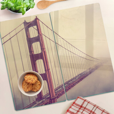Steklena podloga za rezanje Starinski most Golden Gate