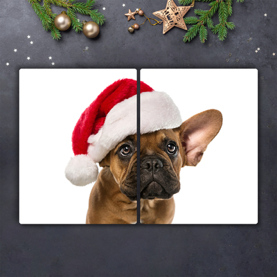 Steklena podloga za rezanje Bulldog Dog božič