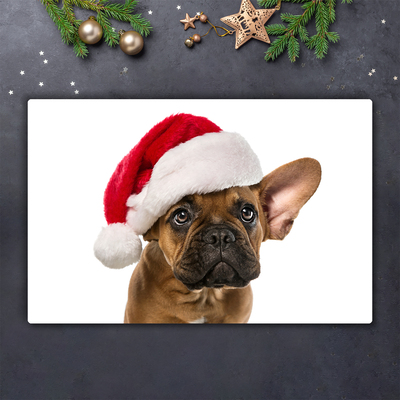 Steklena podloga za rezanje Bulldog Dog božič