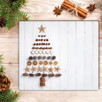Steklena podloga za rezanje GingerbRead Christmas Tree Božični okraski