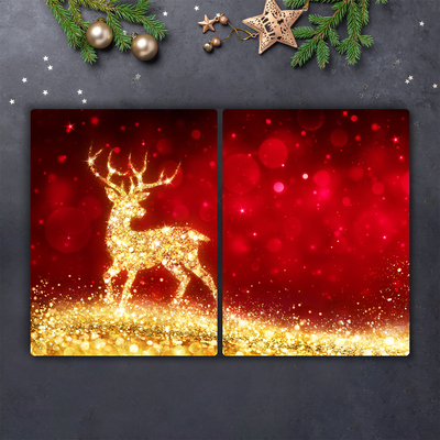 Steklena podloga za rezanje Zlata severna Božična dekoracija