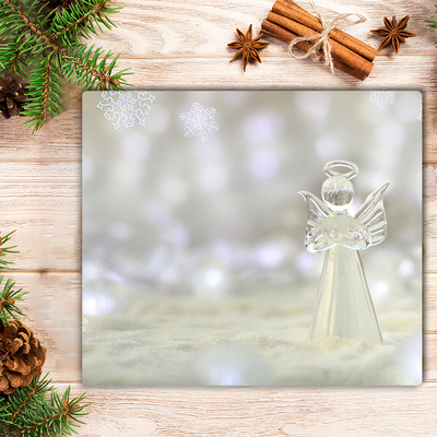 Steklena podloga za rezanje Dobrodošli stekleni angel Ornament