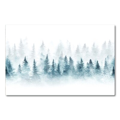 Steklena podloga za rezanje Gozd božični drevo sneg