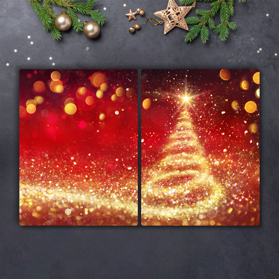 Steklena podloga za rezanje Zima božična drevesa Christmas
