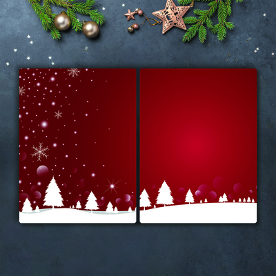 Steklena podloga za rezanje Božično drevo Božič snežinke