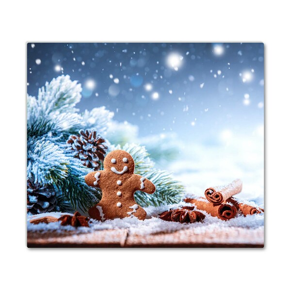 Steklena podloga za rezanje Božič Gingerbread Snow Božično drevo