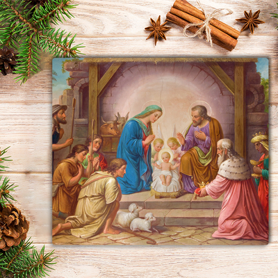 Steklena podloga za rezanje Božič stabilen Jezus.