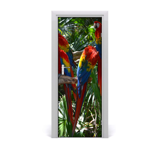 Nalepka na vratih Papagaji makai