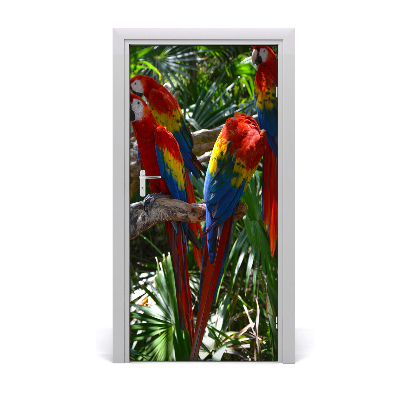 Nalepka na vratih Papagaji makai