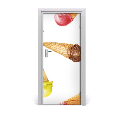 Samolepilni tapete na vratih Sladoled wafelku