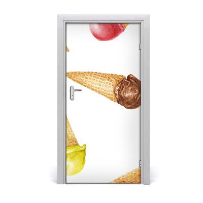 Samolepilni tapete na vratih Sladoled wafelku