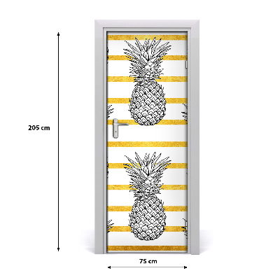 Samolepilni tapete na vratih Ananas trakovi