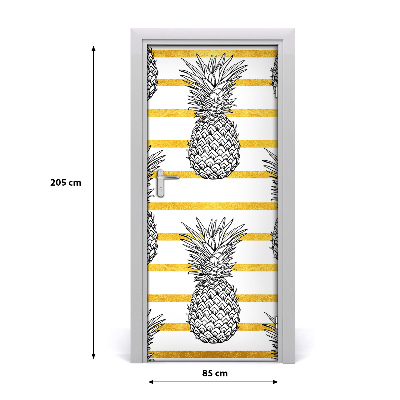 Samolepilni tapete na vratih Ananas trakovi