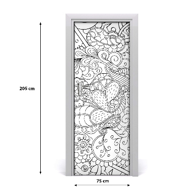 Samolepilni tapete na vratih Ozadje zentangle