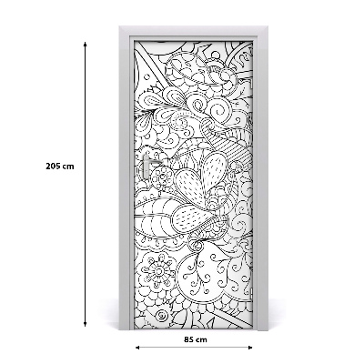 Samolepilni tapete na vratih Ozadje zentangle