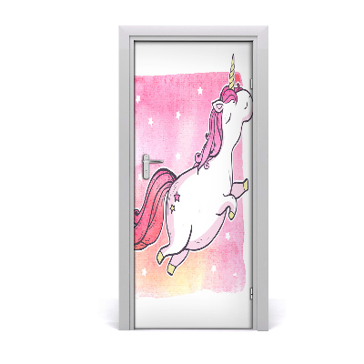 Nalepka na vratih Pink unicorn