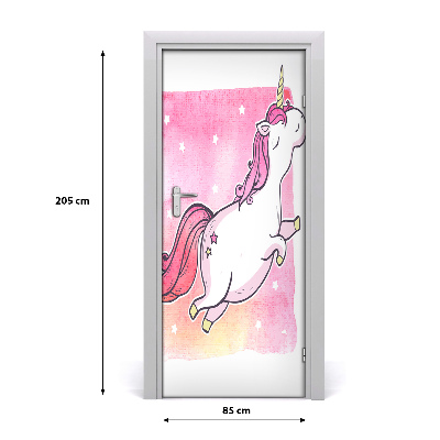 Nalepka na vratih Pink unicorn