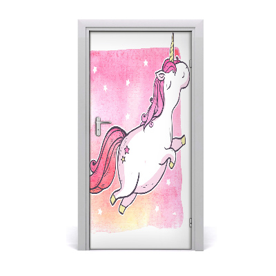 Nalepka na vratih Pink unicorn