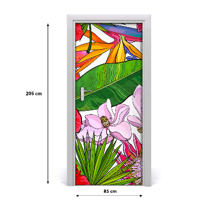 Samolepilni tapete na vratih Hawaiian vzorec