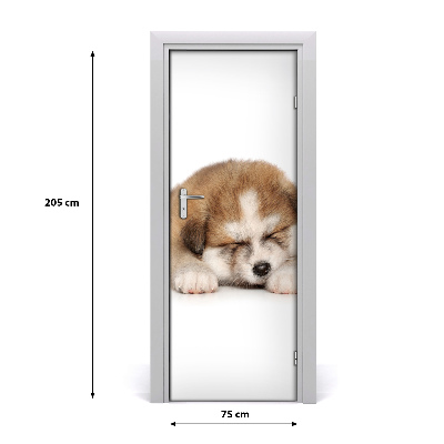 Nalepka na vratih Akita kuža