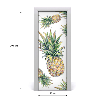 Samolepilni tapete na vratih Ananas