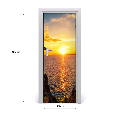 Samolepilni tapete na vratih Sunset morje