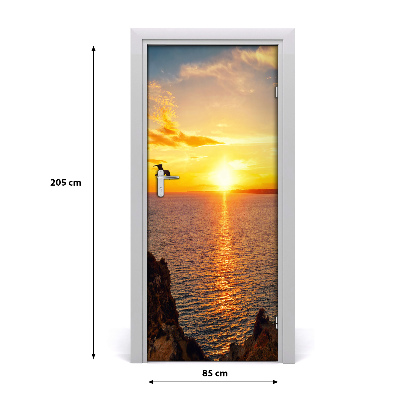 Samolepilni tapete na vratih Sunset morje