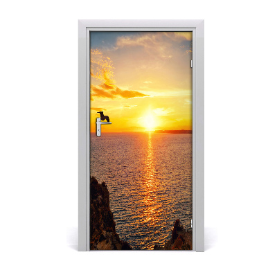 Samolepilni tapete na vratih Sunset morje