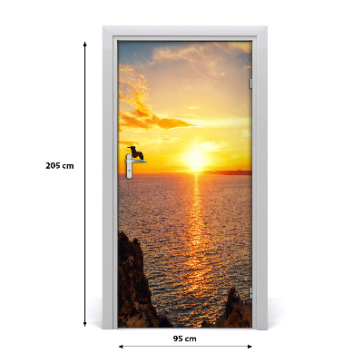 Samolepilni tapete na vratih Sunset morje