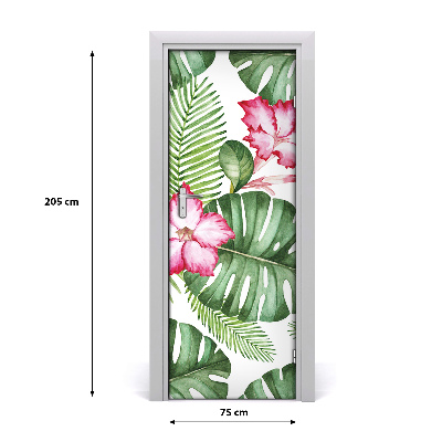 Samolepilni tapete na vratih Hawaiian vzorec