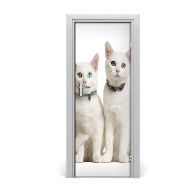 Nalepka na vratih Dve bele mačke