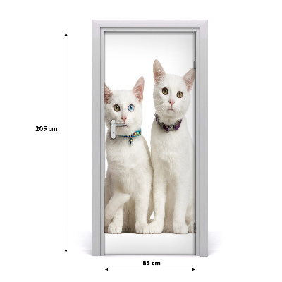 Nalepka na vratih Dve bele mačke