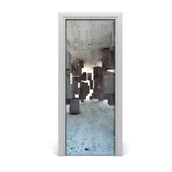 Samolepilni tapete na vratih Kocke v beton
