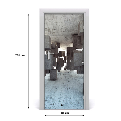 Samolepilni tapete na vratih Kocke v beton