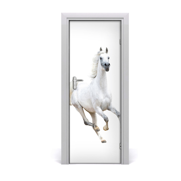 Nalepka na vratih Beli konj v galopu