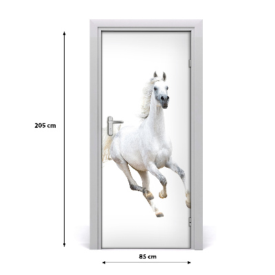 Nalepka na vratih Beli konj v galopu