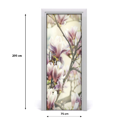 Samolepilni tapete na vratih Vrata magnolia