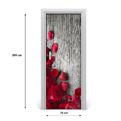 Samolepilni tapete na vratih Rdeče vrtnice