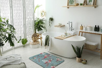 Tepih za kopalnico Rože ptice