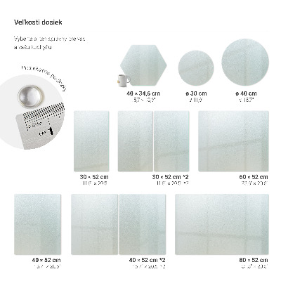 Steklena deska za rezanje s šestkotnim polprosojnim dizajnom