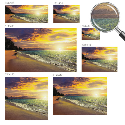 Stenska fototapeta flis z motivom plaže ob sončnem zahodu