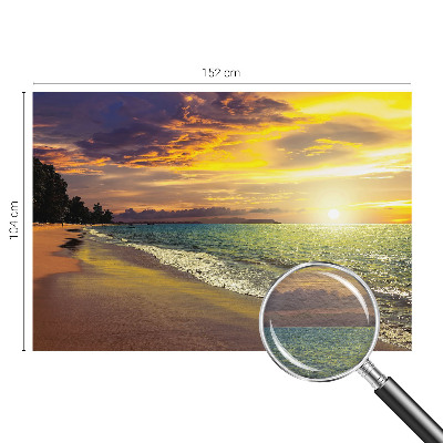 Stenska fototapeta flis z motivom plaže ob sončnem zahodu