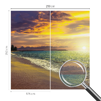 Stenska fototapeta flis z motivom plaže ob sončnem zahodu
